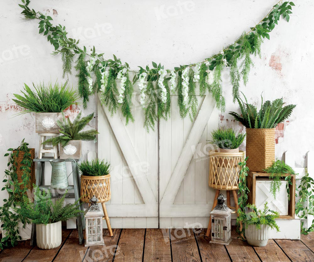 Kate Spring Easter Backdrop Green Plants Door Designed by Emetselch