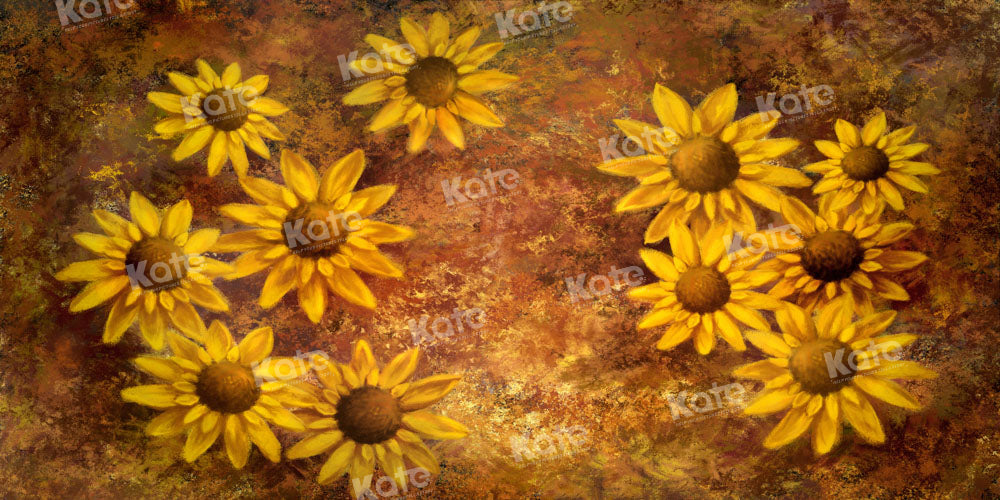 Kate Hand Drawn Sunflower Backdrop Retro Designed by GQ