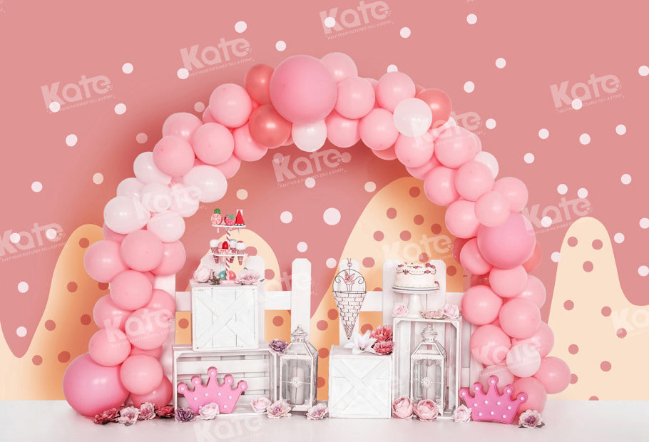 Kate Dessert Pink Balloon Backdrop Birthday Cake Smash Designed by Emetselch