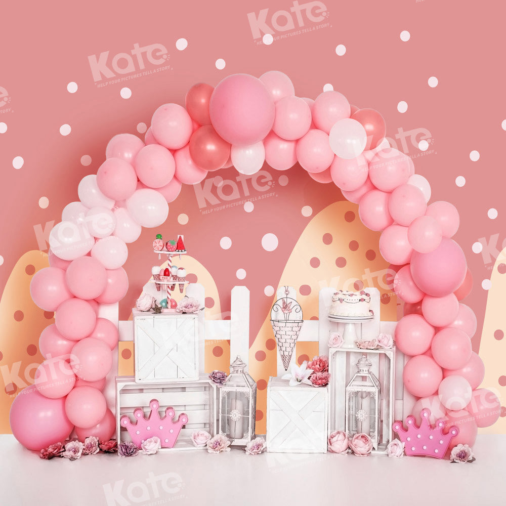 Kate Dessert Pink Balloon Backdrop Birthday Cake Smash Designed by Emetselch