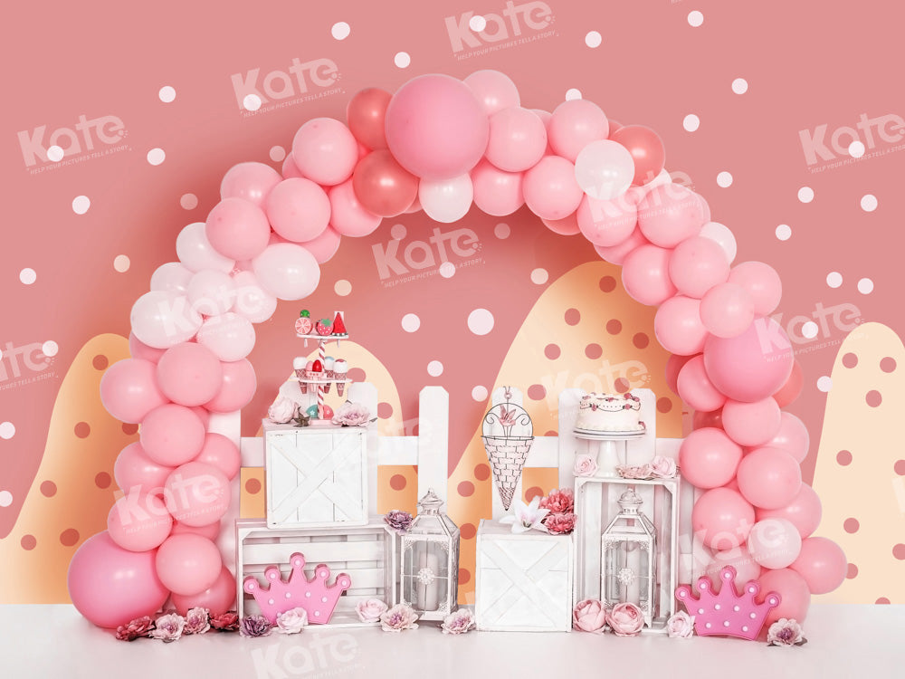 Kate Dessert Pink Balloon Backdrop Birthday Cake Smash Designed by Emetselch