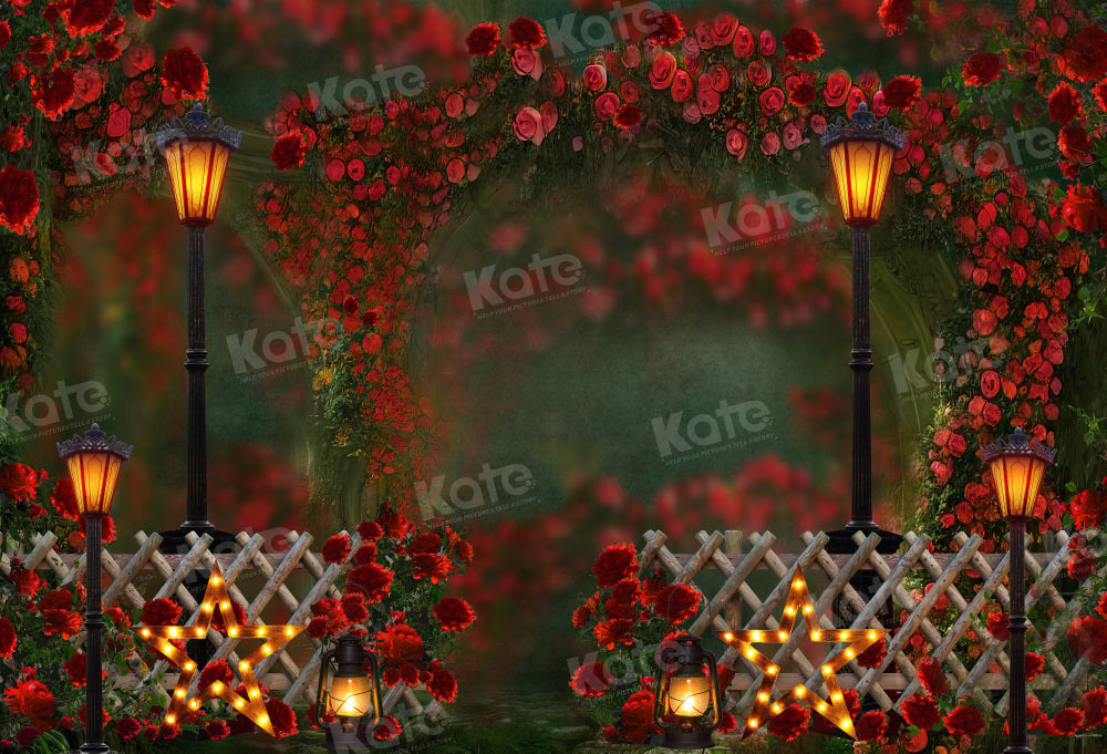 Kate Valentine's Day Backdrop Rose Garden Arch for Photography