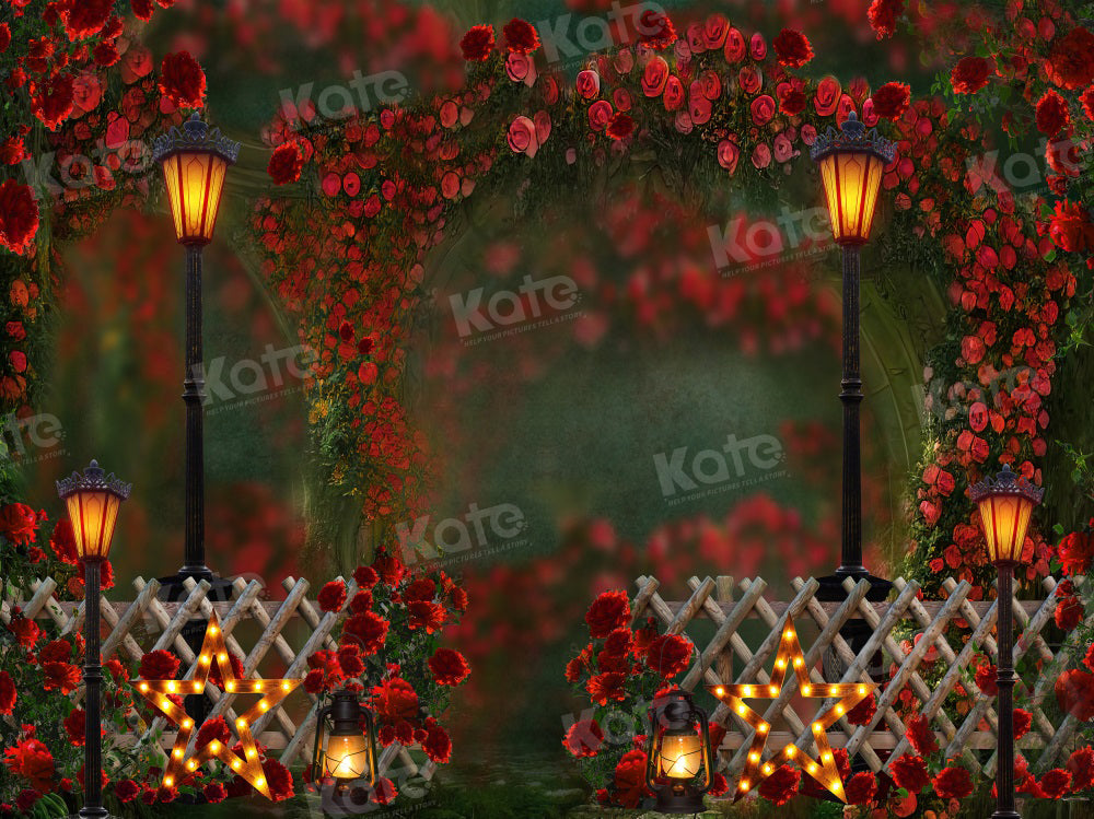 Kate Valentine's Day Backdrop Rose Garden Arch for Photography