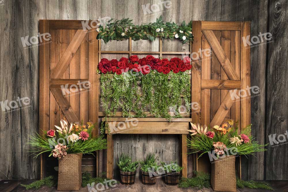 Kate Rose Vine Retro Wood Backdrop Designed by Emetselch