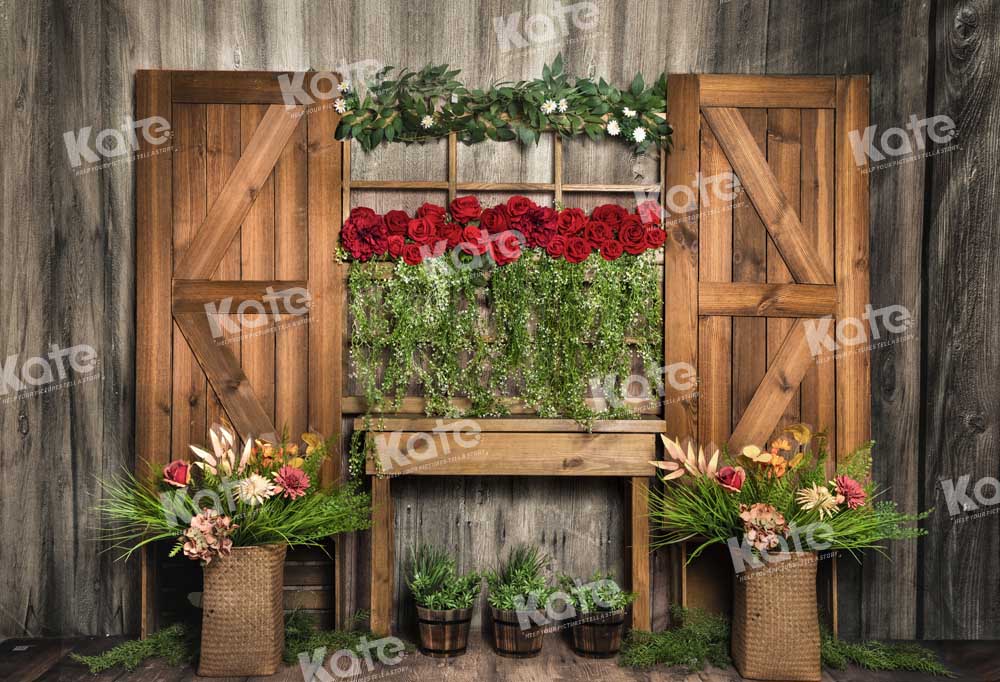 Kate Rose Vine Retro Wood Backdrop Designed by Emetselch