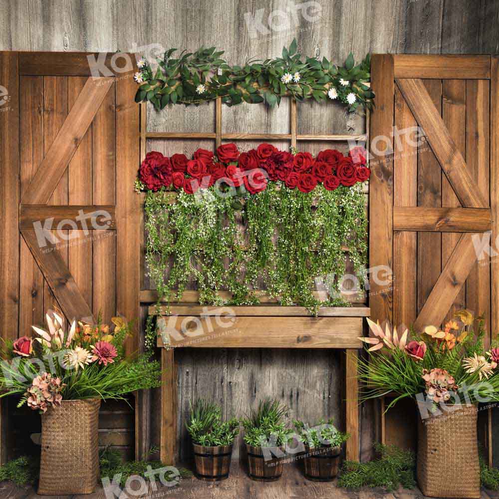 Kate Rose Vine Retro Wood Backdrop Designed by Emetselch