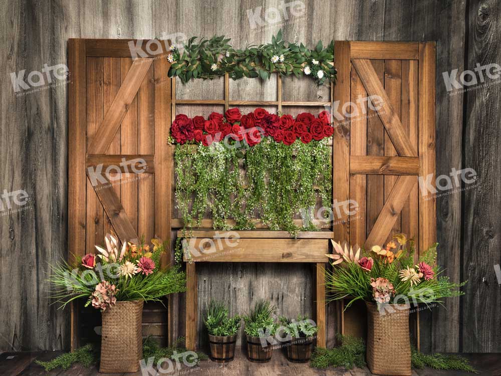 Kate Rose Vine Retro Wood Backdrop Designed by Emetselch