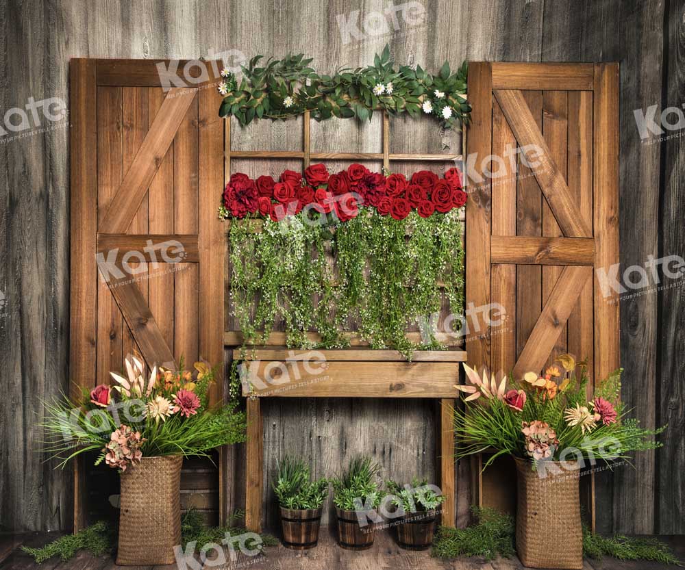 Kate Rose Vine Retro Wood Backdrop Designed by Emetselch