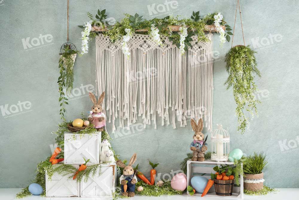 Kate Boho Easter Bunny Lawn Backdrop Designed by Emetselch