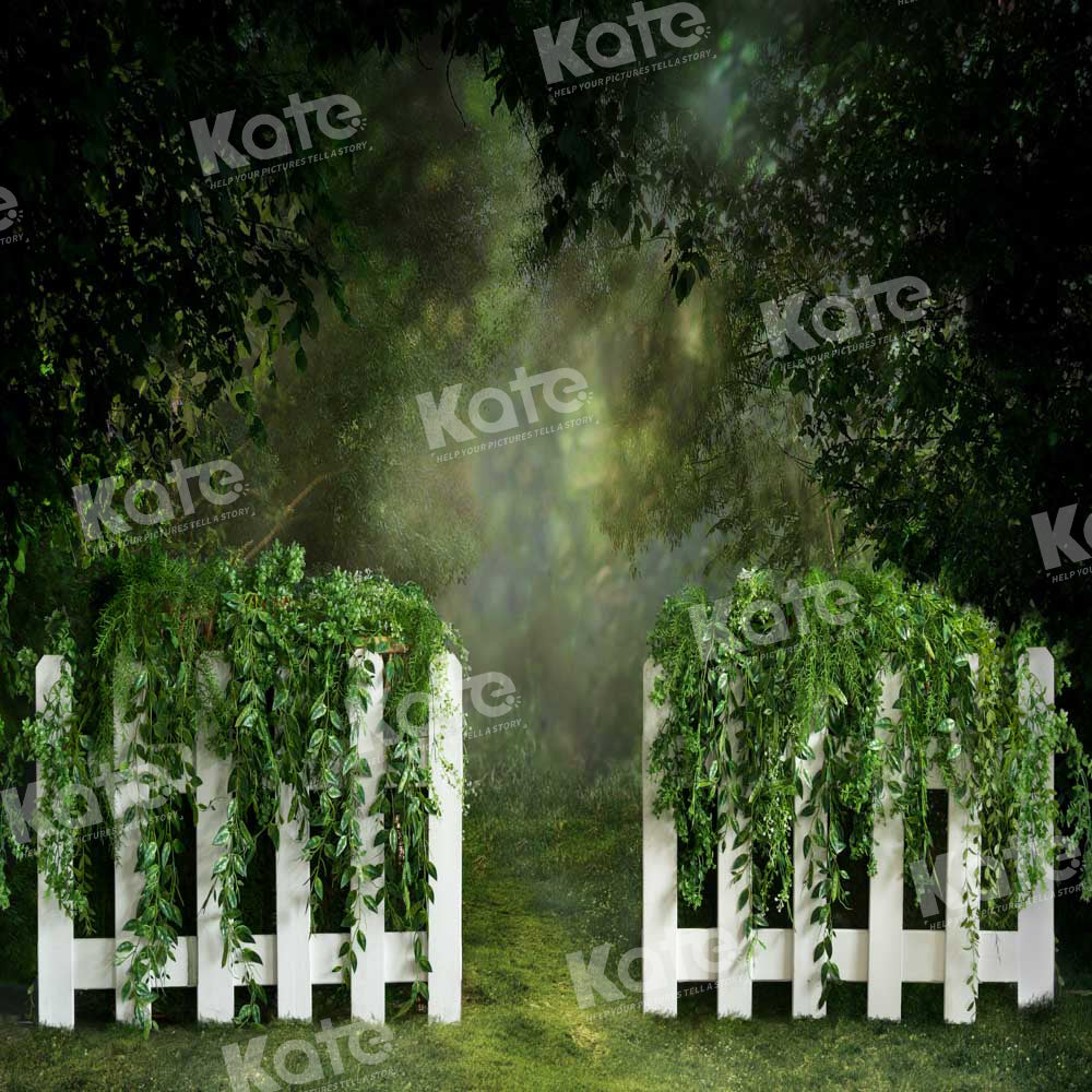 Kate Spring Green Fence Backdrop Designed by Emetselch