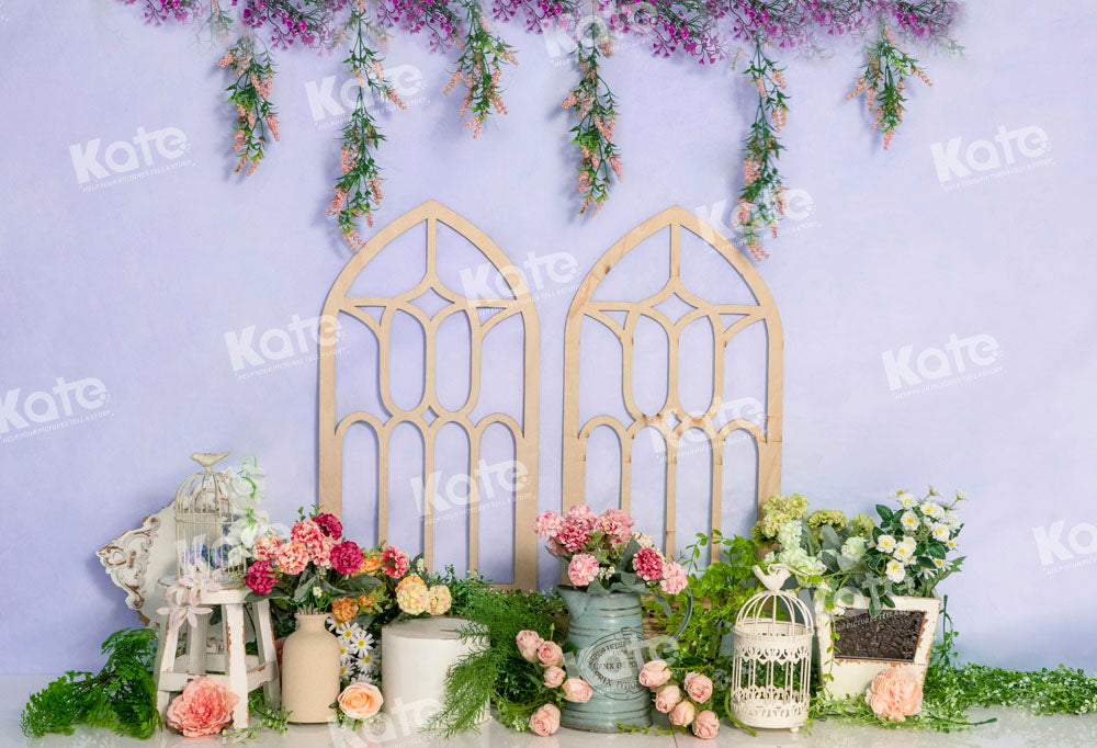 Kate Purple Spring Backdrop Flower Cake Smash Designed by Emetselch