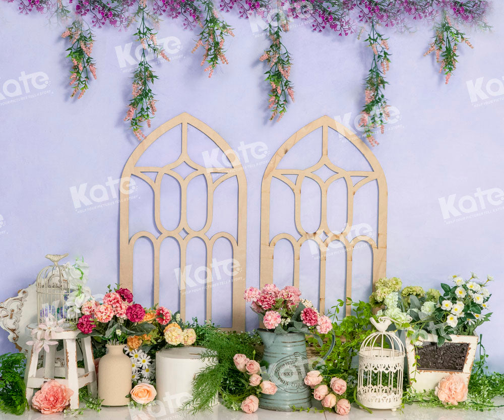 Kate Purple Spring Backdrop Flower Cake Smash Designed by Emetselch