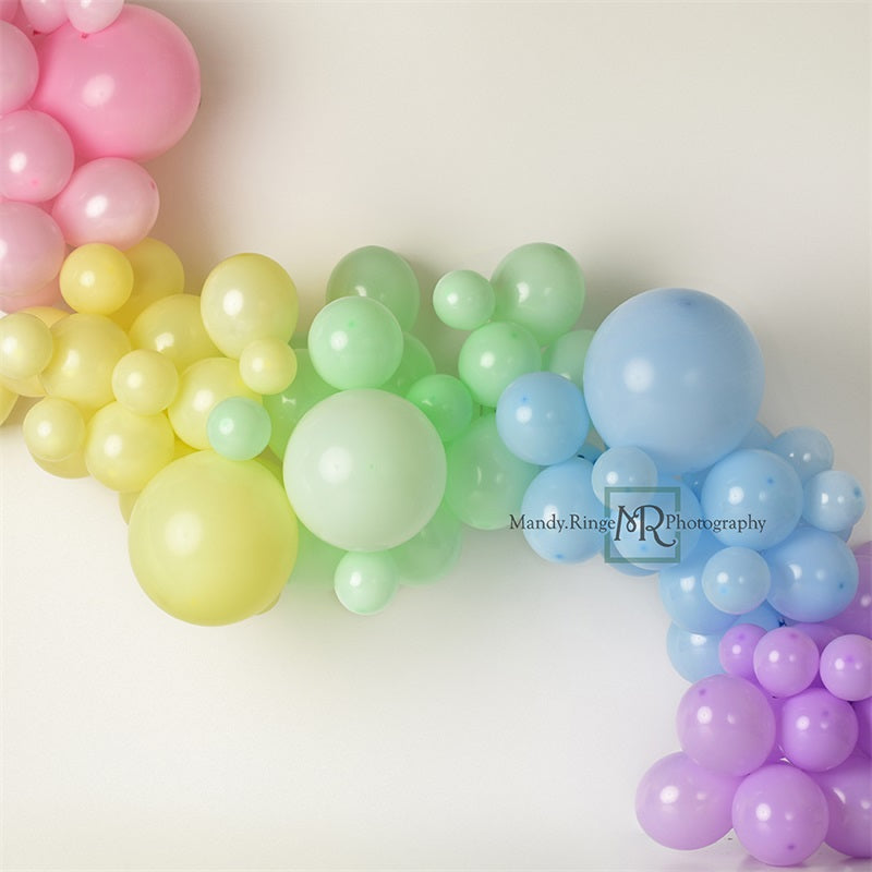 Kate Pastel Rainbow Garland Backdrop Designed by Mandy Ringe Photography