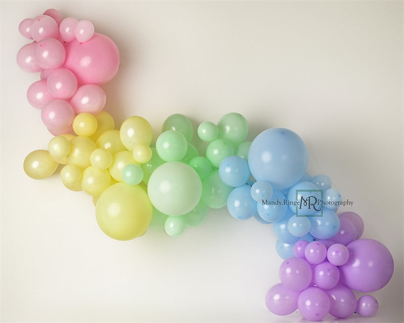 Kate Pastel Rainbow Garland Backdrop Designed by Mandy Ringe Photography