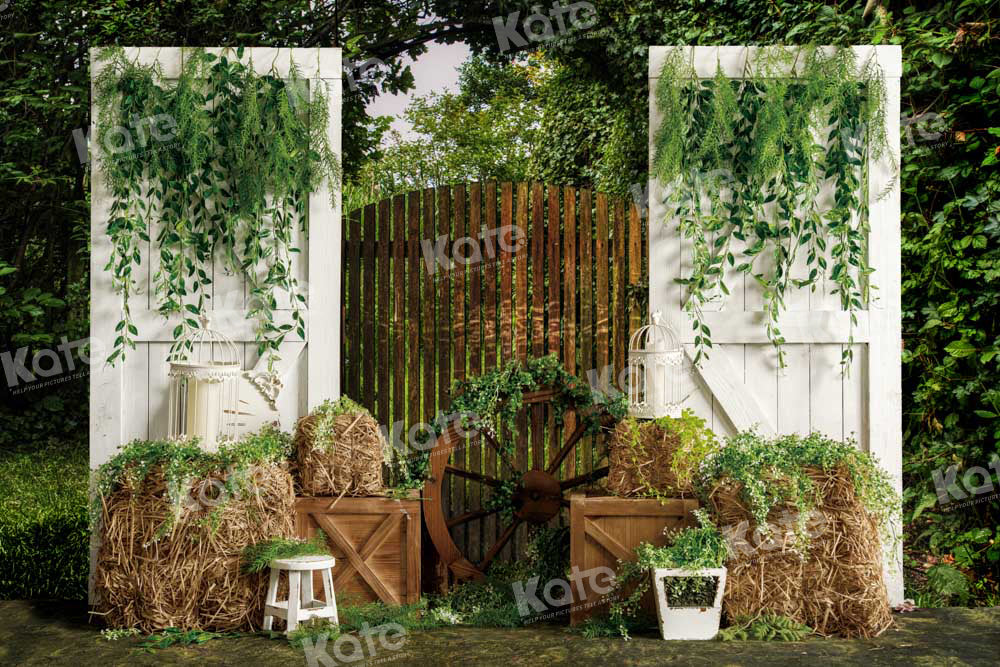 Kate Spring Green Backdrop Haystack Door Designed by Emetselch