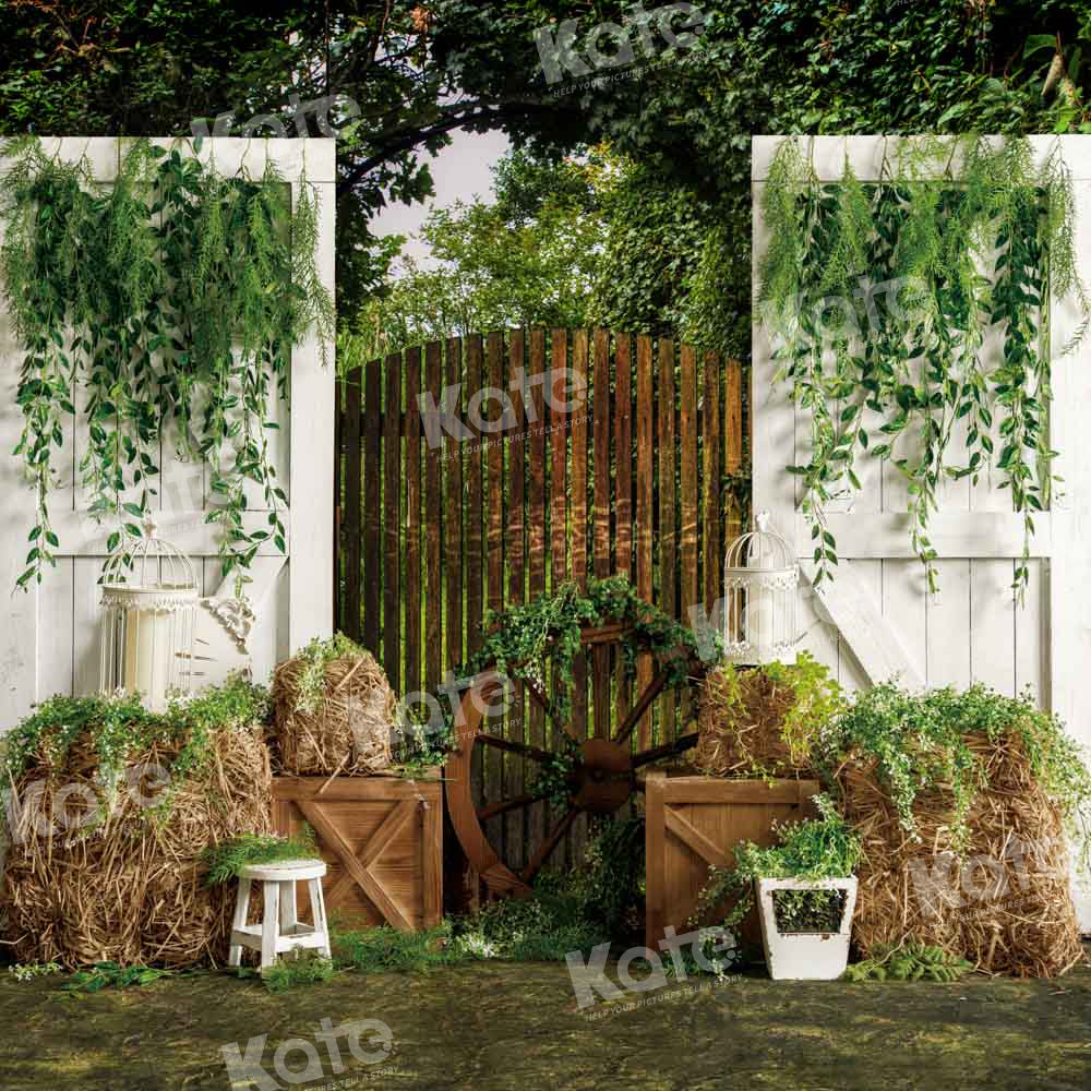 Kate Spring Green Backdrop Haystack Door Designed by Emetselch