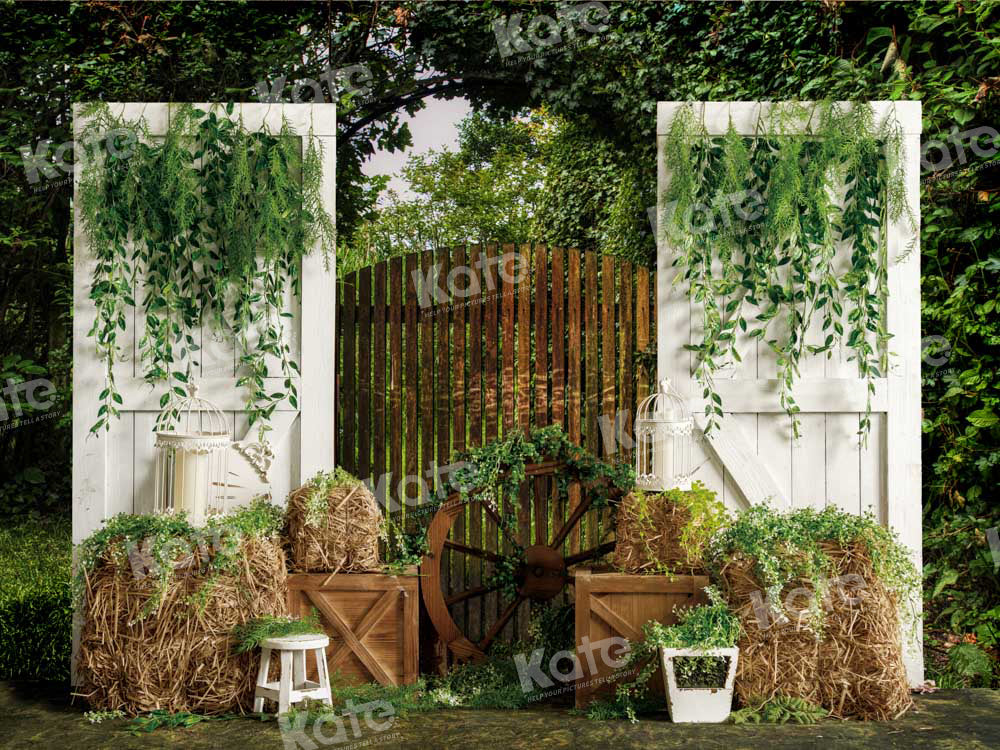 Kate Spring Green Backdrop Haystack Door Designed by Emetselch