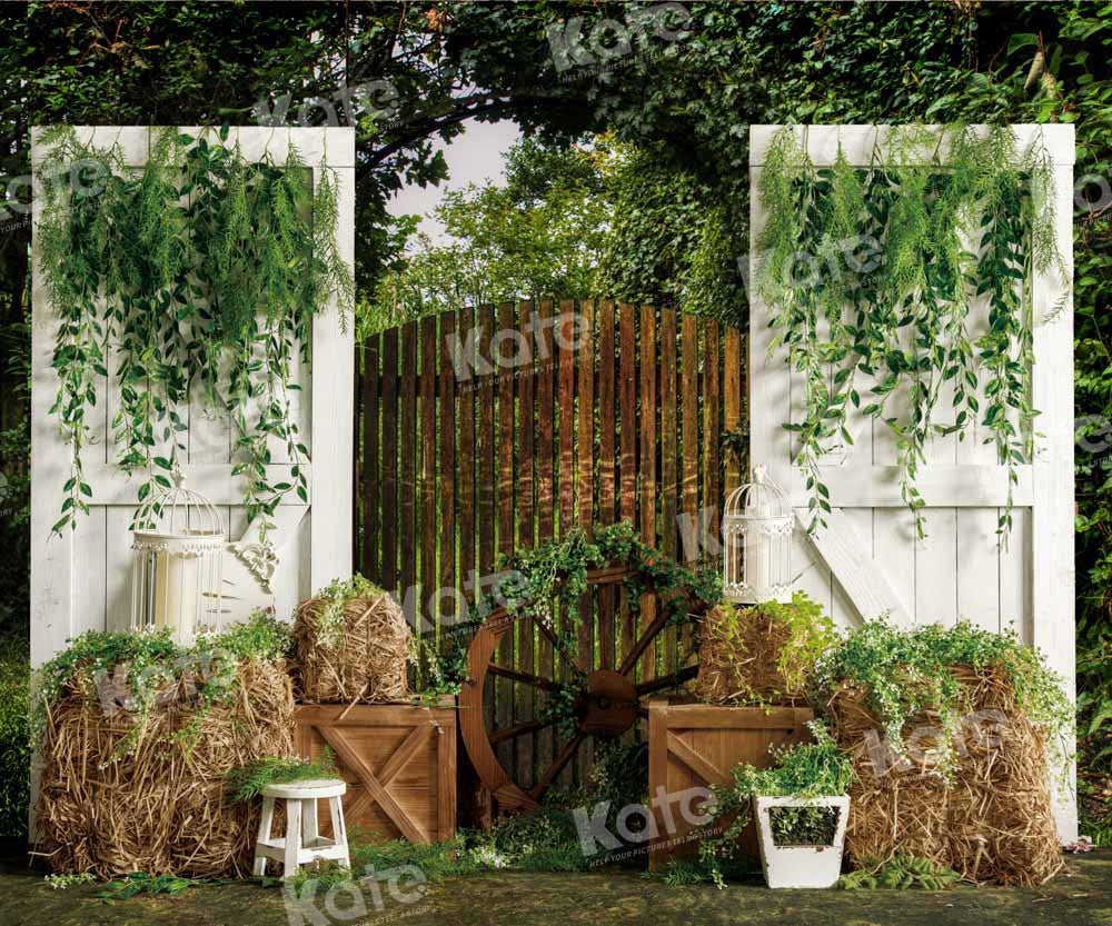 Kate Spring Green Backdrop Haystack Door Designed by Emetselch