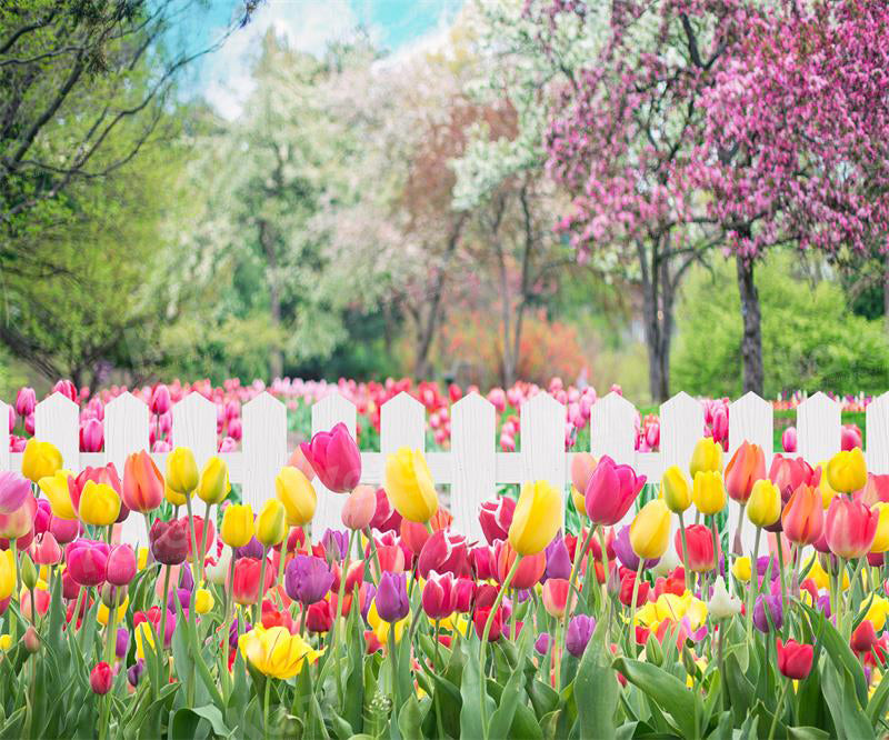 Kate Spring Flower Backdrop Fence for Photography