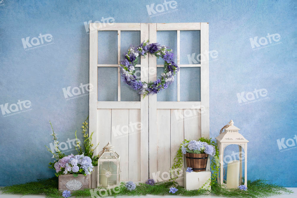 Kate Blue Spring Backdrop Barn Door Designed by Emetselch