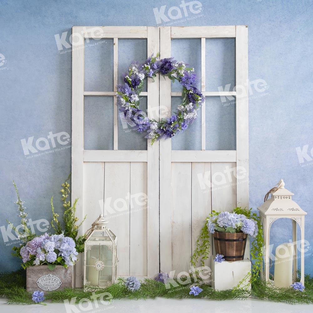 Kate Blue Spring Backdrop Barn Door Designed by Emetselch