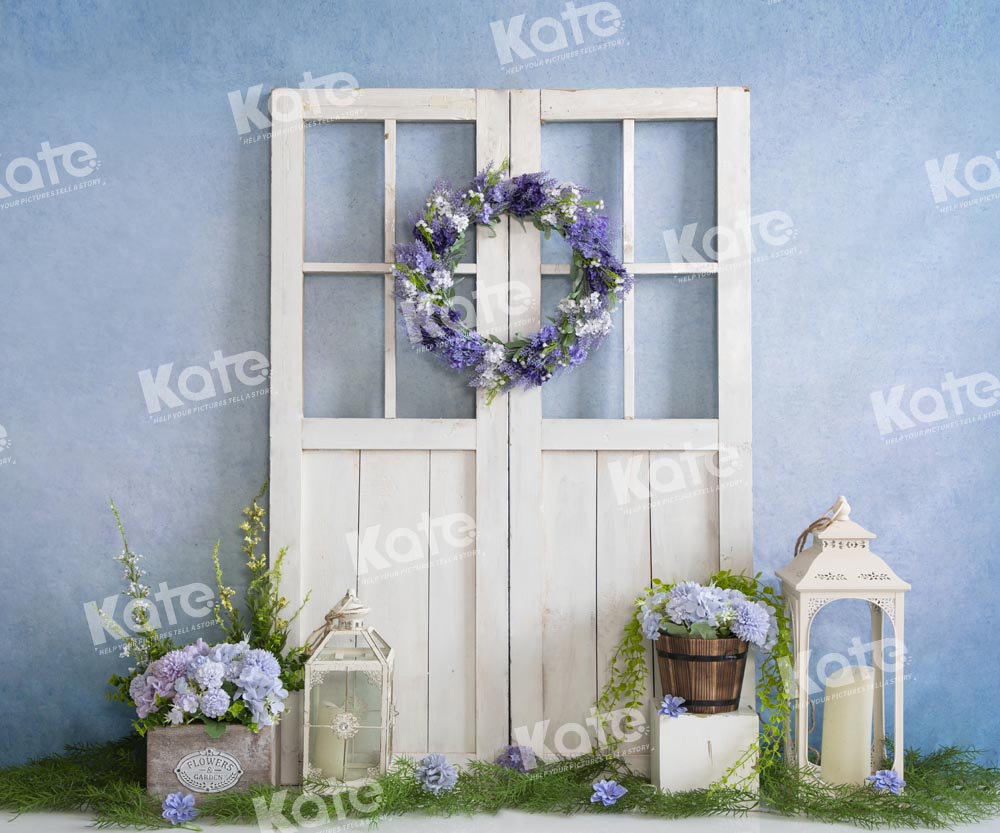 Kate Blue Spring Backdrop Barn Door Designed by Emetselch