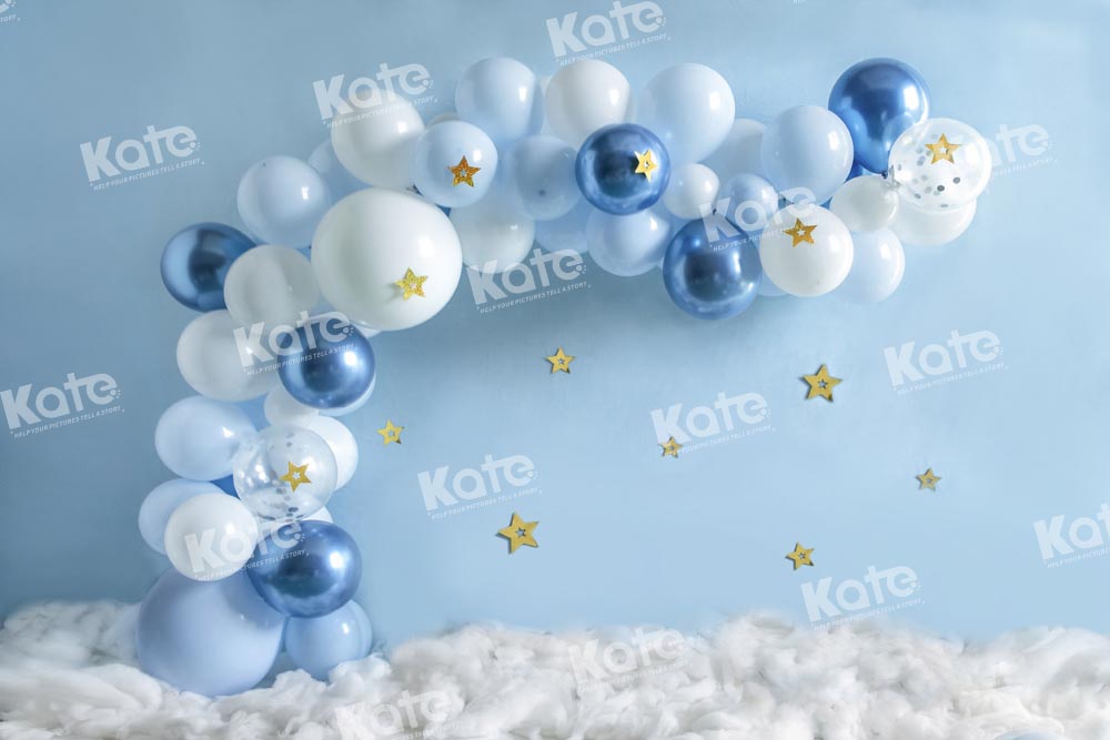 Kate Blue Balloon Party Backdrop Designed by Emetselch