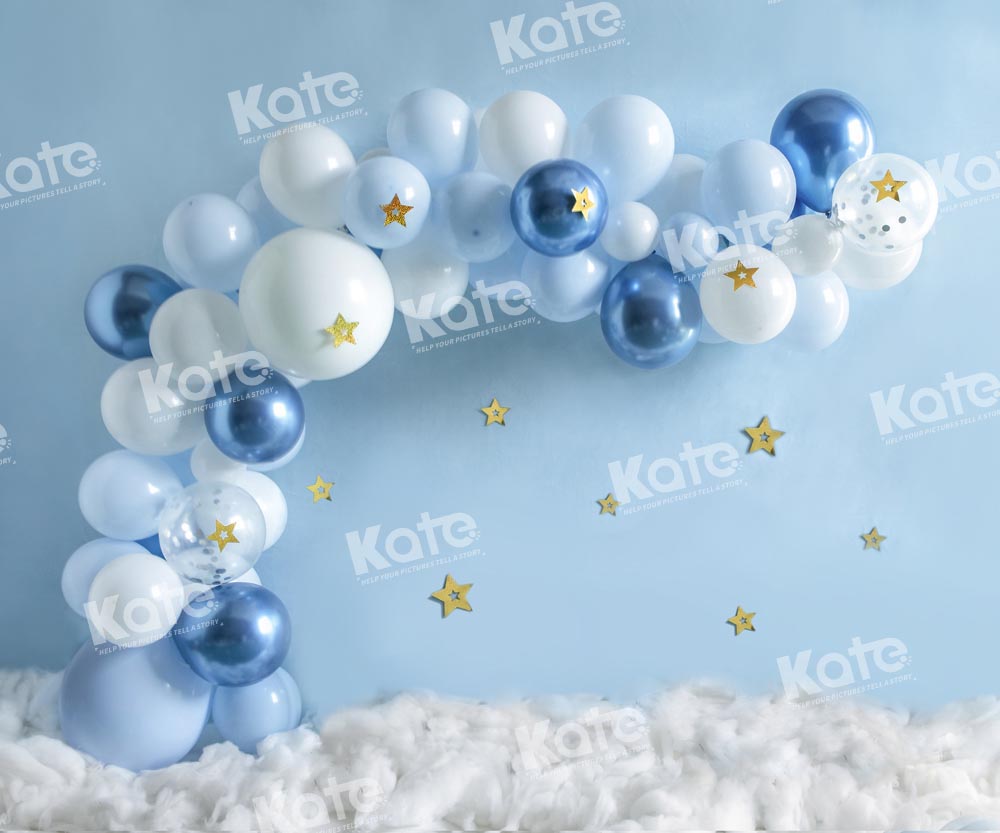 Kate Blue Balloon Party Backdrop Designed by Emetselch