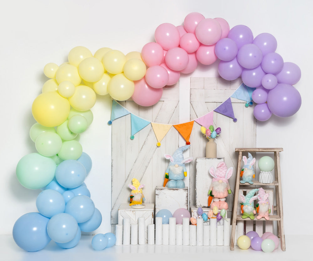 Kate Easter Bunny Backdrop Balloon Cake Smash Designed by Emetselch