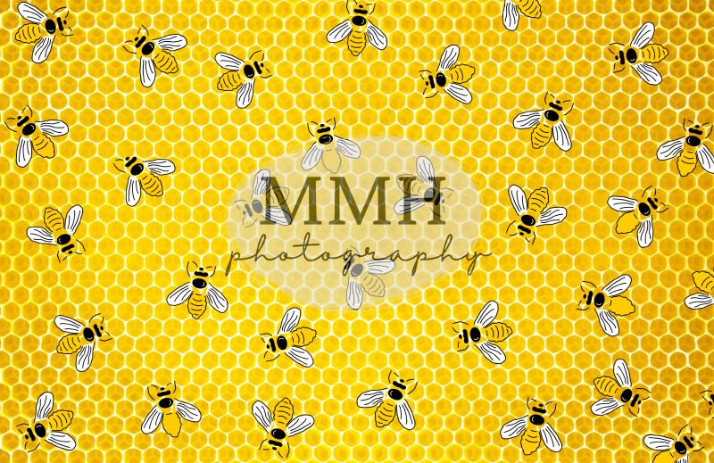 Kate Yellow Bee Pattern Backdrop Designed by Melissa McCraw-Hummer