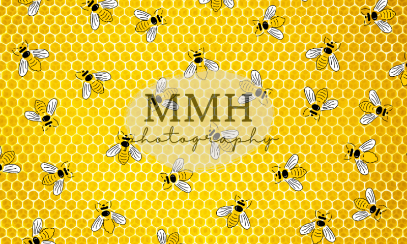 Kate Yellow Bee Pattern Backdrop Designed by Melissa McCraw-Hummer