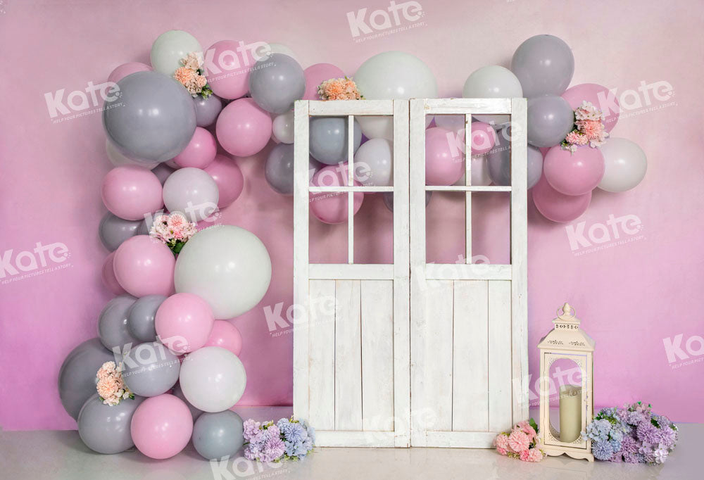 Kate Pink Balloon Backdrop Barn Door Designed by Emetselch