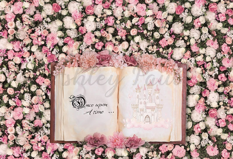 Kate Pink Floral Book Backdrop Designed by Ashley Paul