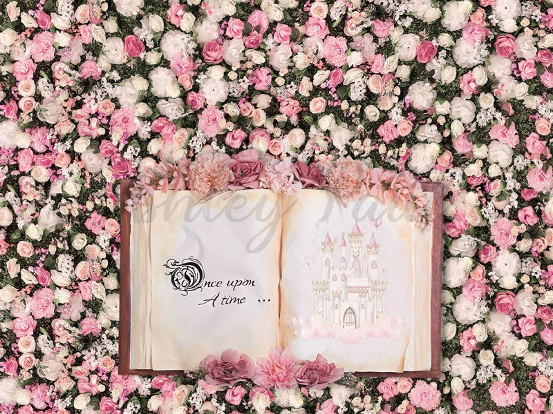 Kate Pink Floral Book Backdrop Designed by Ashley Paul