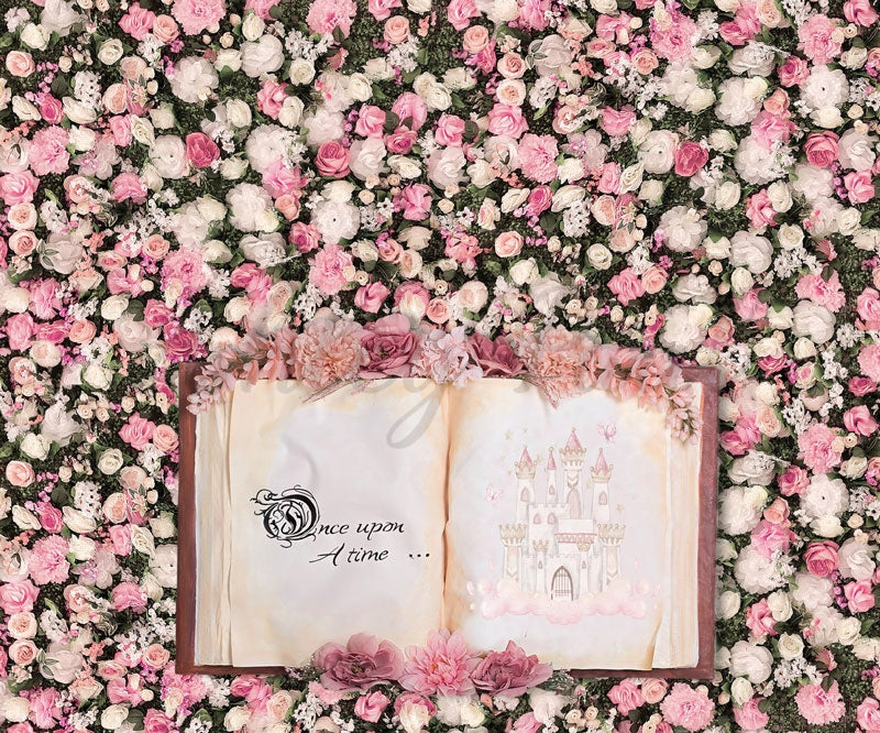 Kate Pink Floral Book Backdrop Designed by Ashley Paul