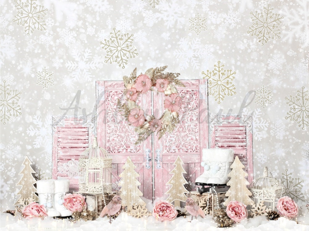 Kate Shabby Pink Winter Backdrop Designed by Ashley Paul