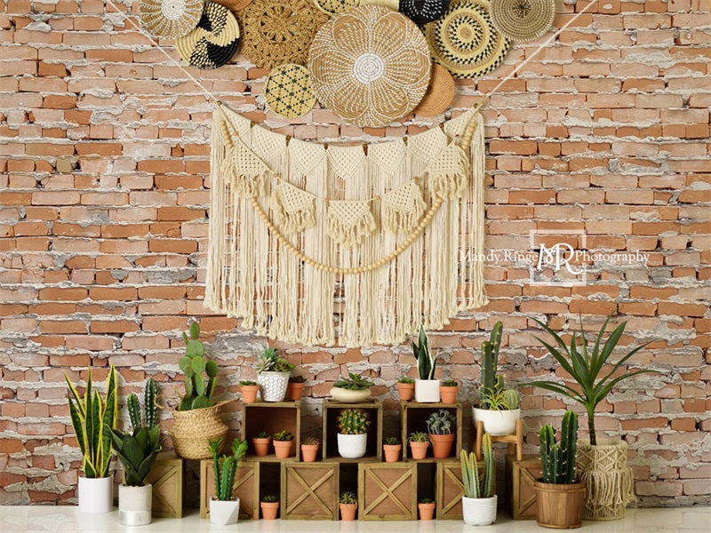 Kate Boho Southwest Cactus Wall Backdrop Designed by Mandy Ringe Photography