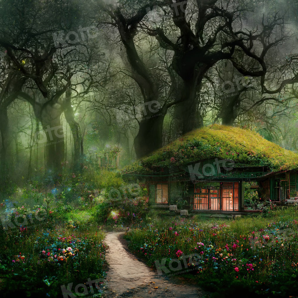 Kate Spring Magic Forest Backdrop Flower House Green for Photography