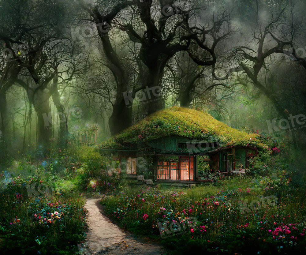 Kate Spring Magic Forest Backdrop Flower House Green for Photography