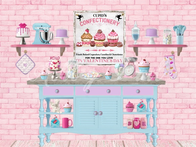 Kate Cupids Valentines Bakery Backdrop Designed by Ashley Paul