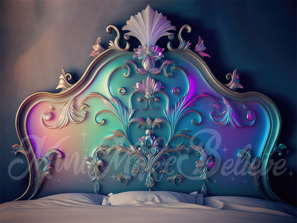 Kate Iridescent Ornate Valentine Backdrop Boudoir Headboard Designed by Mini MakeBelieve