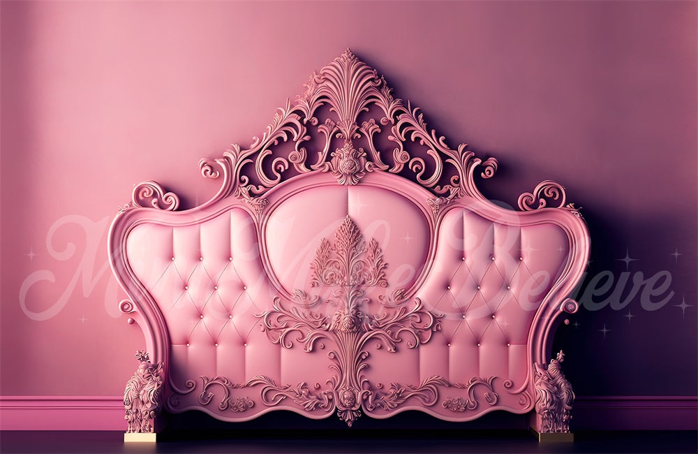 Kate Valentine Pink Backdrop Ornate Boudoir Headboard Designed by Mini MakeBelieve