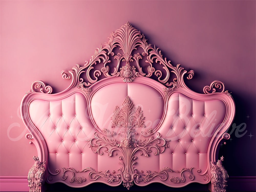 Kate Valentine Pink Backdrop Ornate Boudoir Headboard Designed by Mini MakeBelieve