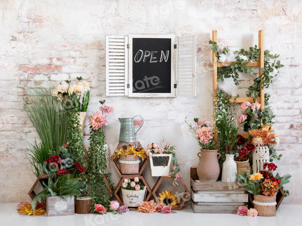 Kate Spring Flower Backdrop Brick Wall Designed by Emetselch