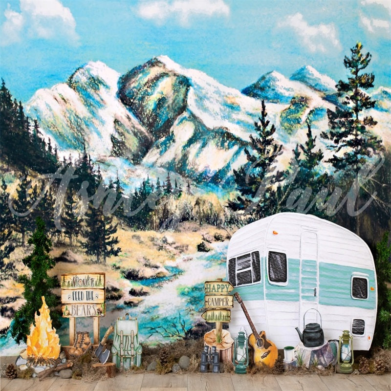 Kate Winter Camping Backdrop Designed by Ashley Paul