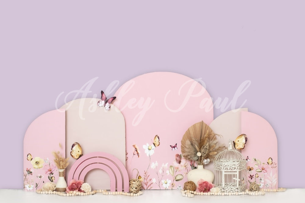 Kate Light Purple Party Backdrop Cake Smash Designed by Ashley Paul