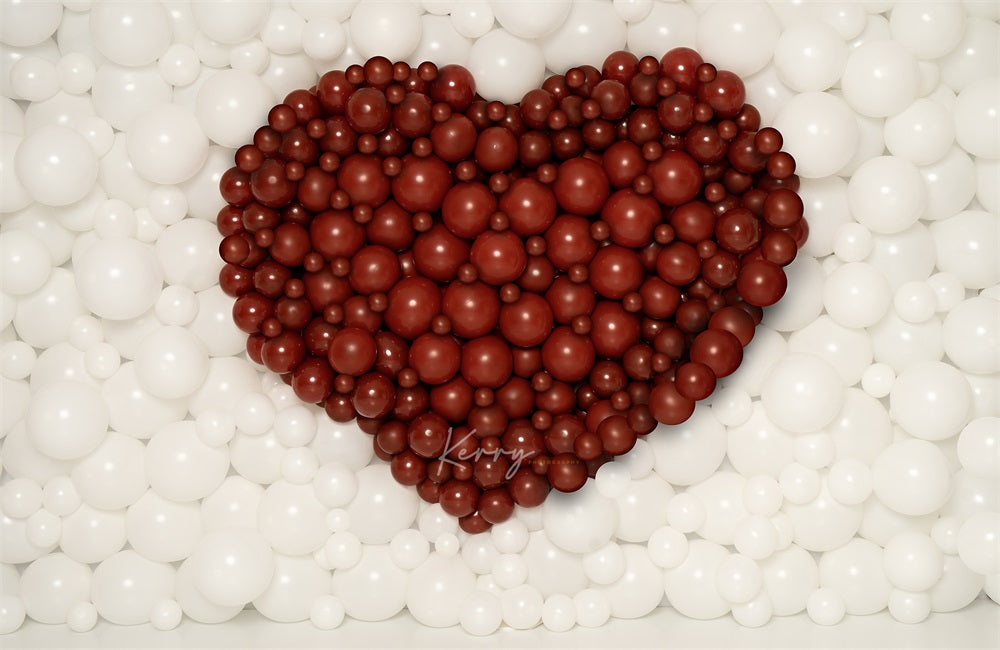 Kate Valentine Red Heart Backdrop Balloon Wall for Photography Designed by Kerry Anderson