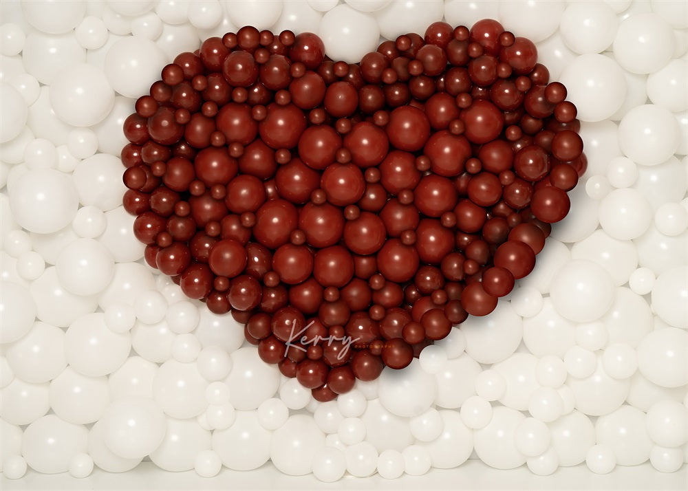 Kate Valentine Red Heart Backdrop Balloon Wall for Photography Designed by Kerry Anderson