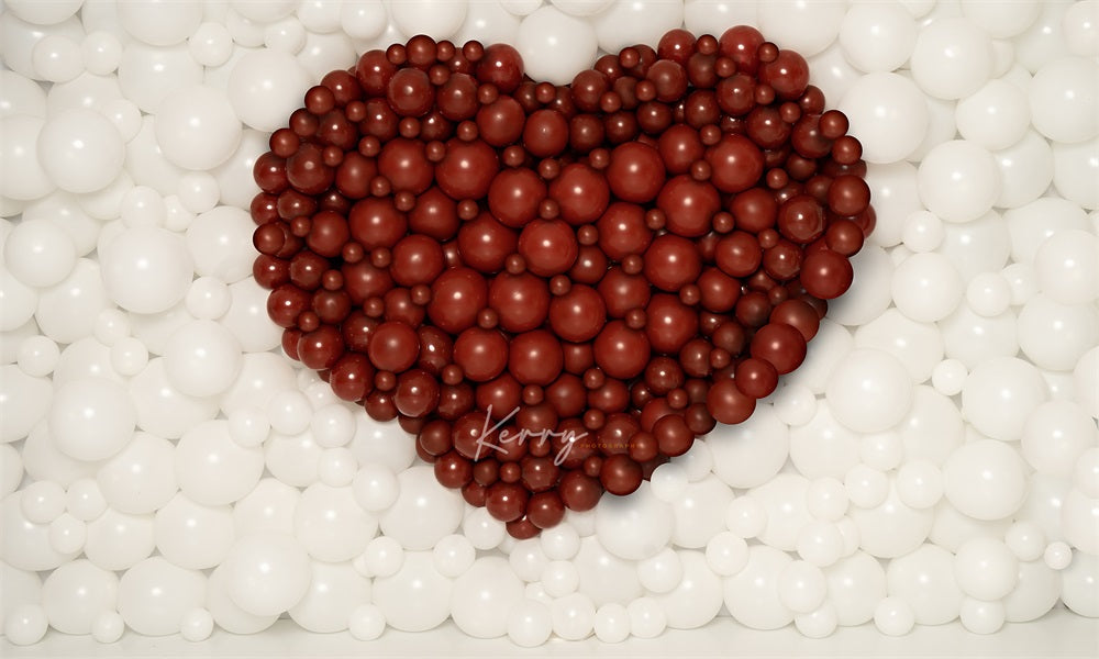 Kate Valentine Red Heart Backdrop Balloon Wall for Photography Designed by Kerry Anderson