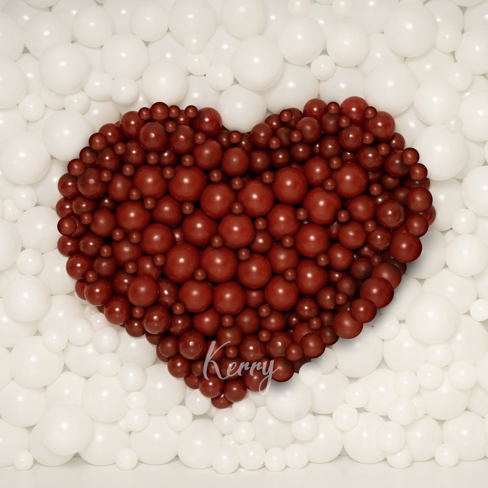 Kate Valentine Red Heart Backdrop Balloon Wall for Photography Designed by Kerry Anderson